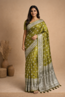 Silver Zari Booti Saree