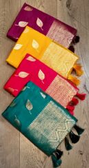 Leaf Motif Saree With Tassels