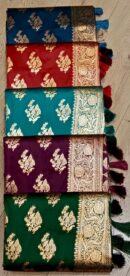 Floral Butti Saree With Tassels