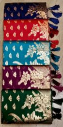 Diagonal Floral Saree With Tassels