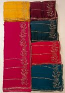 Embroidered Saree With Floral Border
