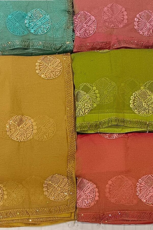 Peacock Corner Saree With Stones