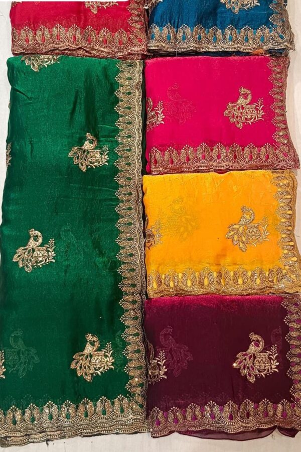 Peacock Pot Saree With Border