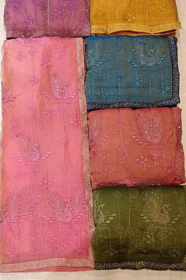 Hanging Motif Saree With Stones