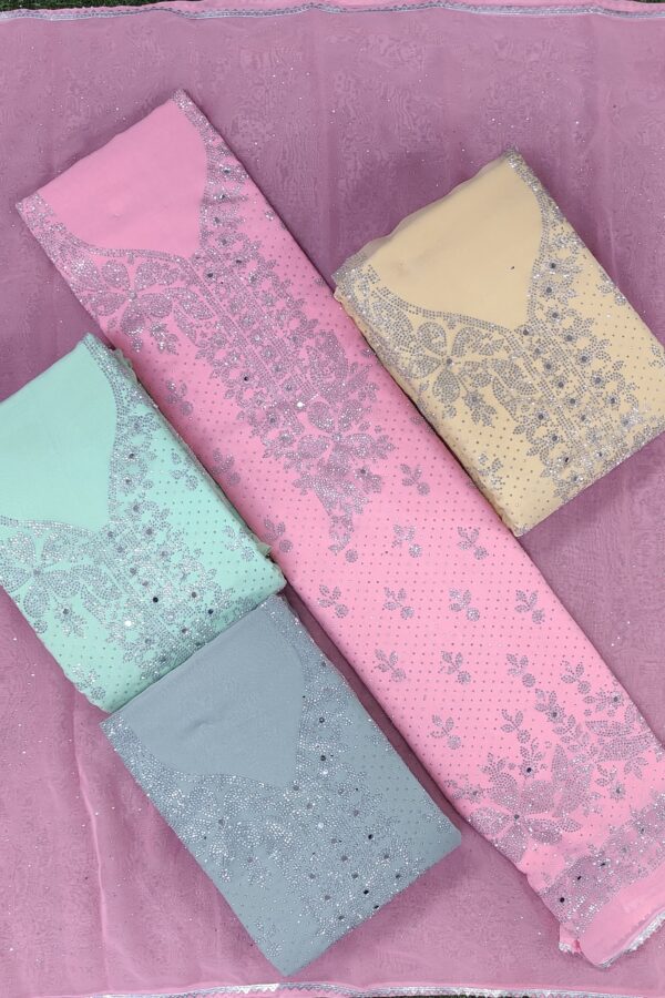 Designer Neck Embroidered Suit