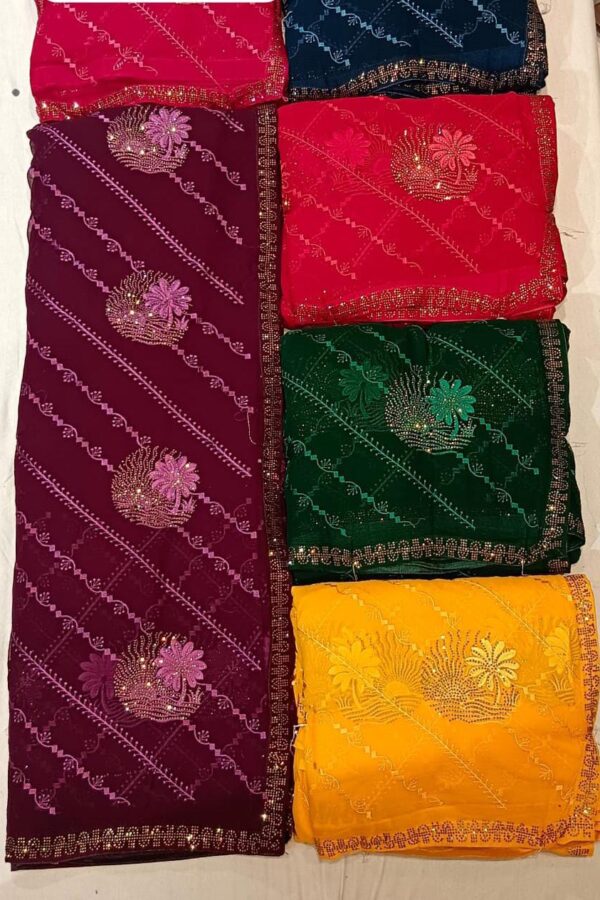 Floral Pot Saree With Stones