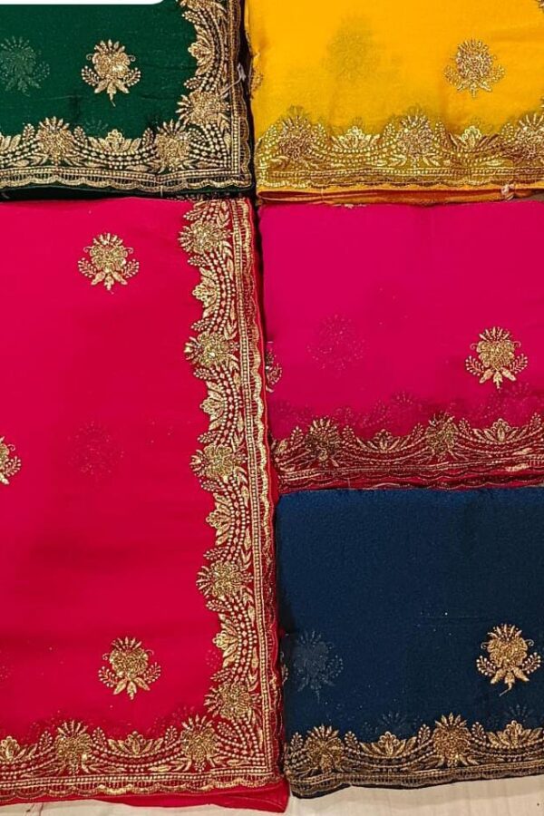 Bird Border Saree With Stones