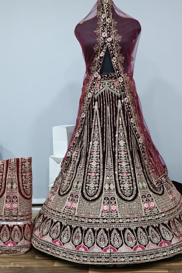 Maroon Royal Bridal Dress