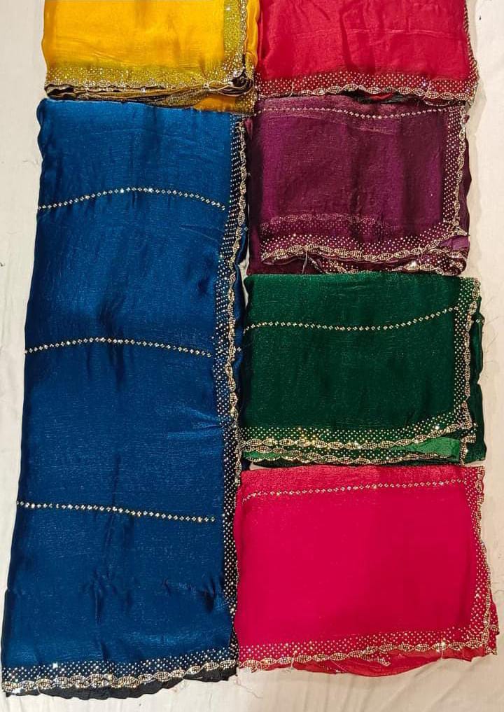 Traditional Border Saree With Stones