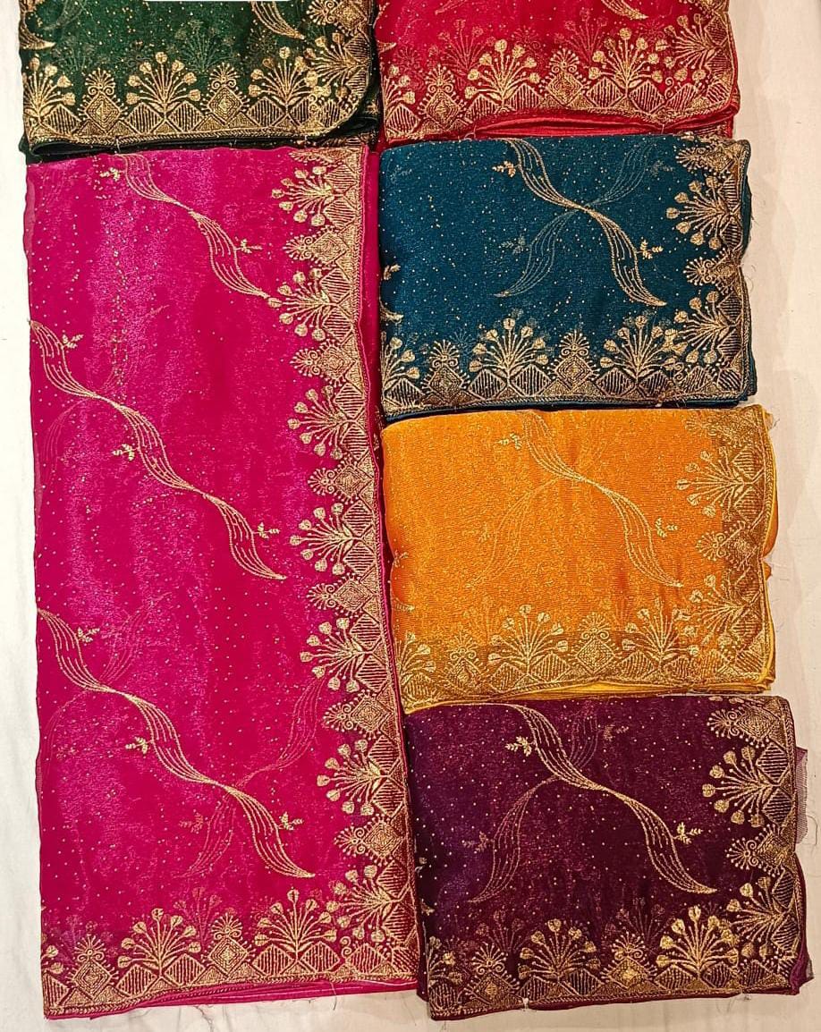 Sparkle Floral Border Saree