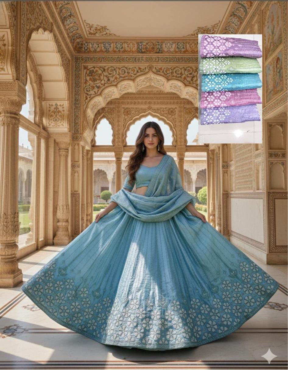 Floral Border Designer Lehenga