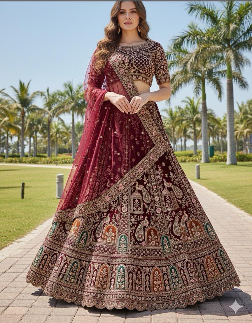 Palace Border Bridal Lehenga