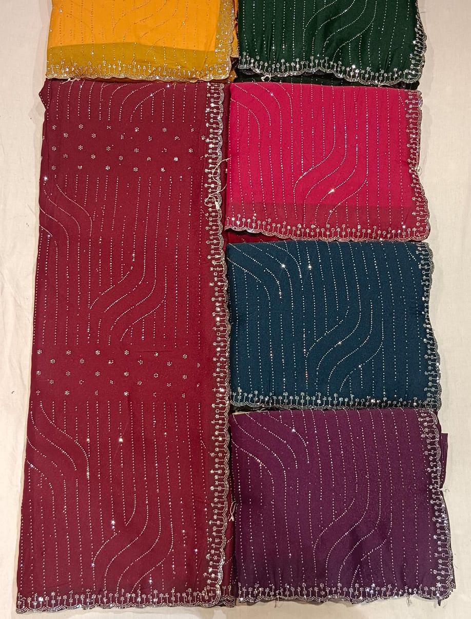 Wave Stone Design Saree