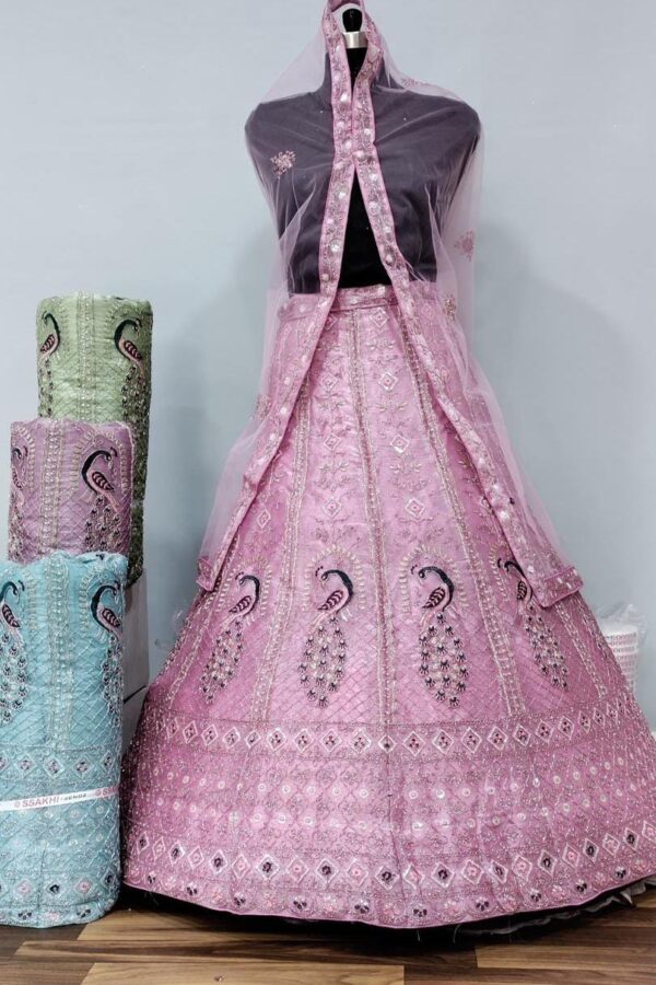 Peacock Embroidered Bridal Lehenga