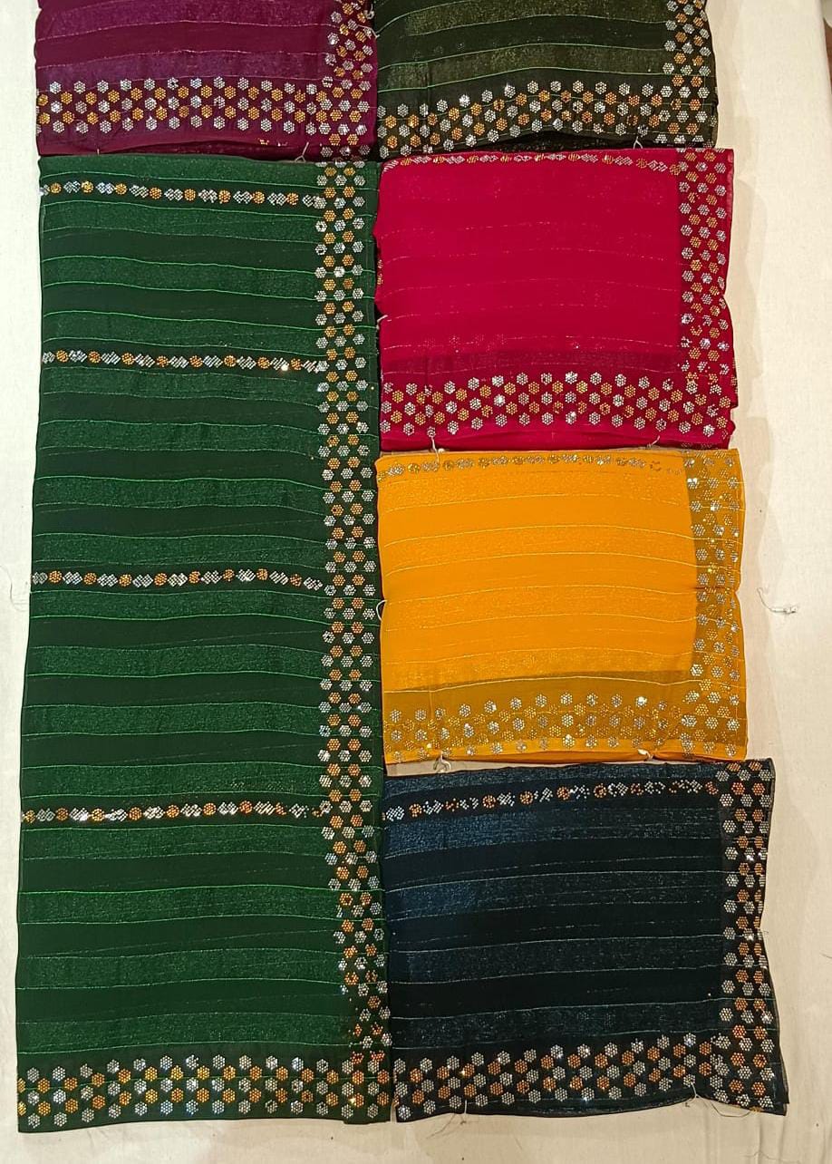 Honeycomb Border Stripe Saree