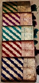 Diagonal Floral Saree With Rich Border