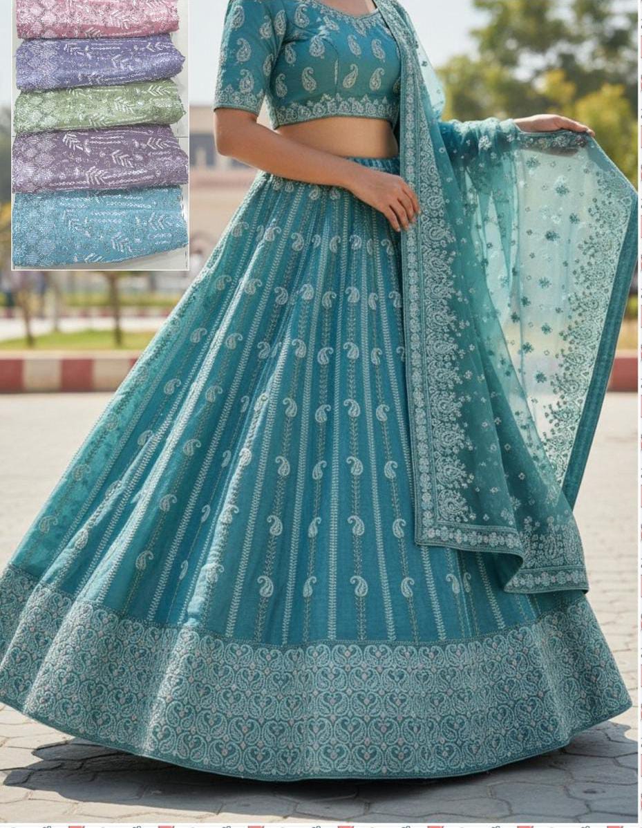 Peacock Motif Designer Lehenga