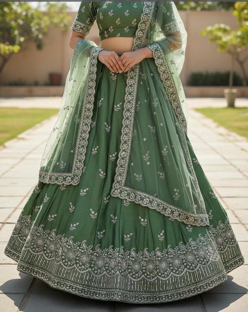 Paisley Border Festive Lehenga
