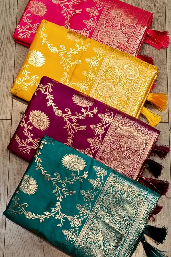 Floral Jaal Saree With Tassels