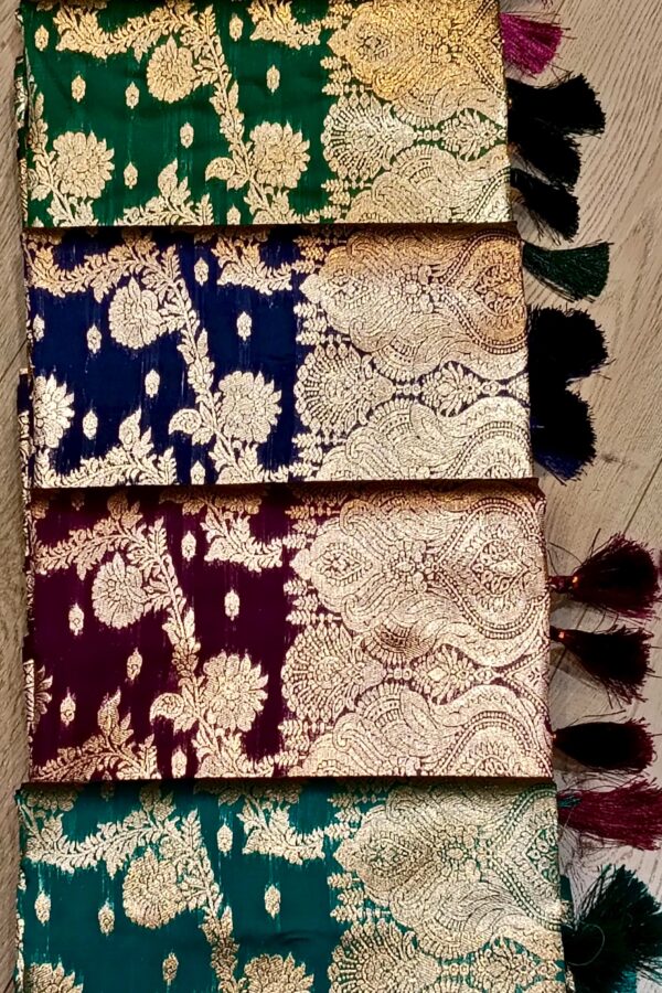 Leaf Zari Saree With Tassels