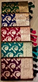 Floral Vine Border Saree With Tassels