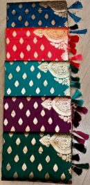 Leaf Butti Saree With Tassels