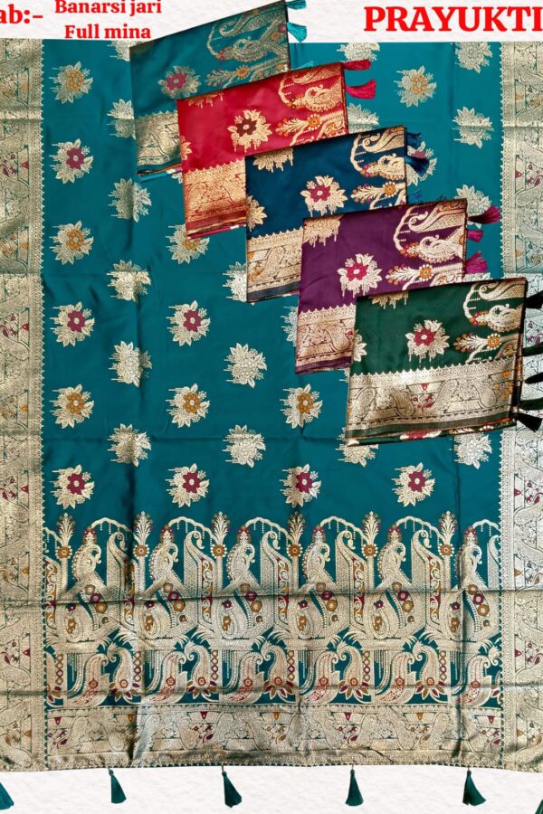 Banarasi Floral Saree With Tassels