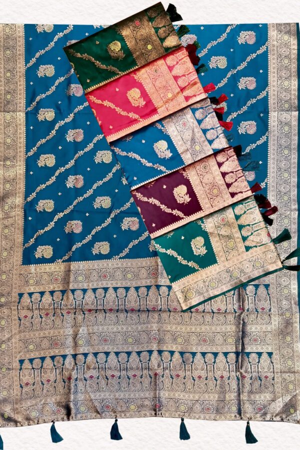 Banarasi Jaal Saree With Tassels