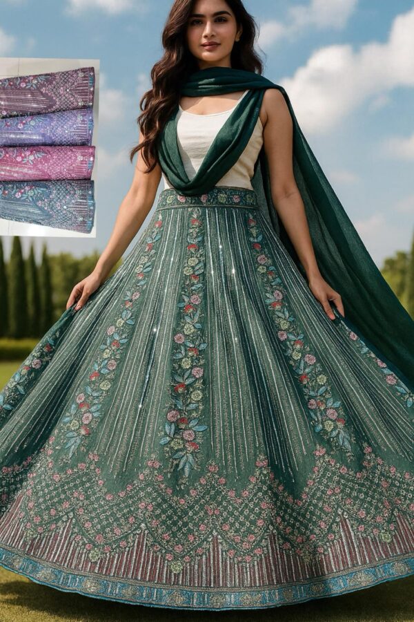 Geometric Embroidered Lehenga Set