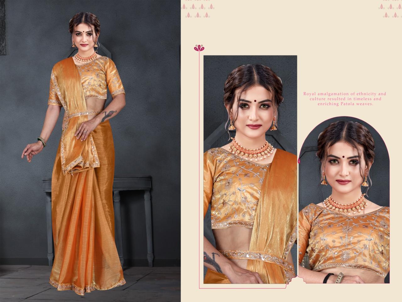 Floral Embroidered Blouse Saree