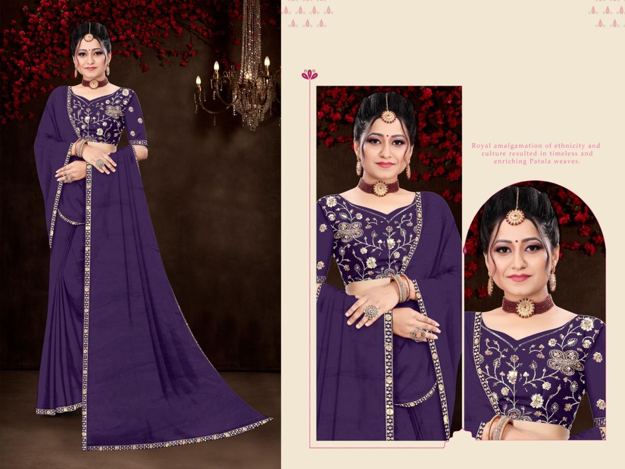 Floral Embroidery Occasion Saree