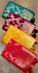 Grid Floral Saree With Stones