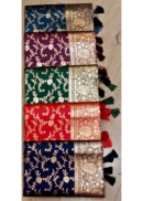 Zari Floral Saree With Tassels