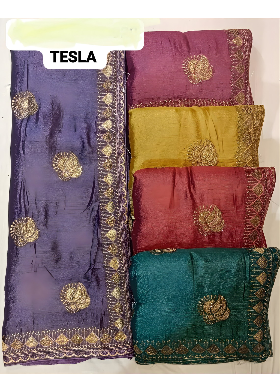 Embroidery Butti Saree With Border