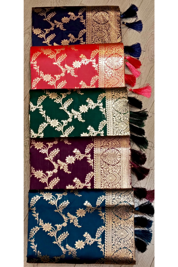 Floral Vine Saree With Tassels