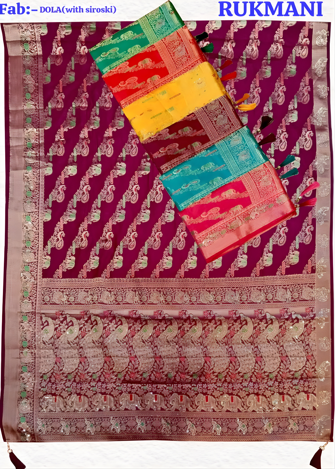 Dola Saree With Peacock Border