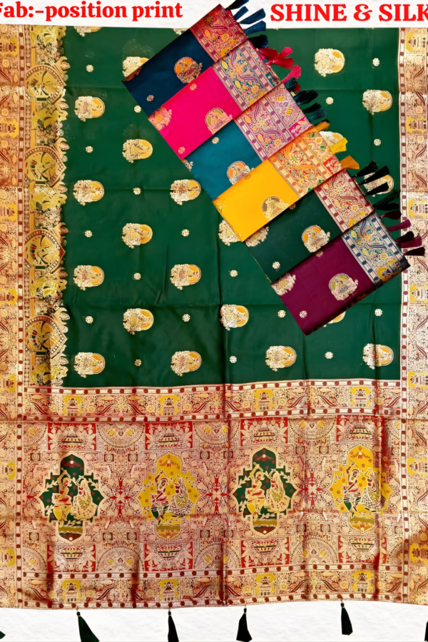 Position Print Saree With Designer Pallu