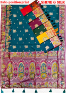 Position Print Saree With Temple Pallu