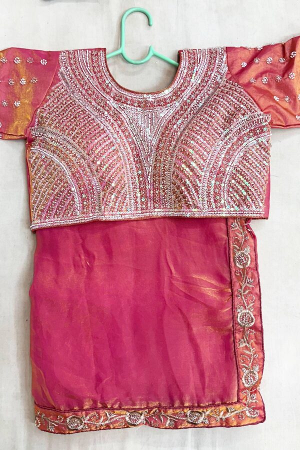 Sequin Blouse Saree With Border