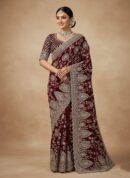 Heavy Paisley Work Saree With Border