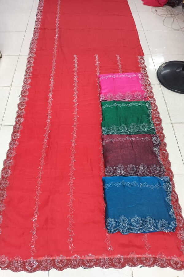 Shimmer Stripe Border Saree (Bright Tone)