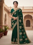 Floral Embroidered Saree With Broad Border