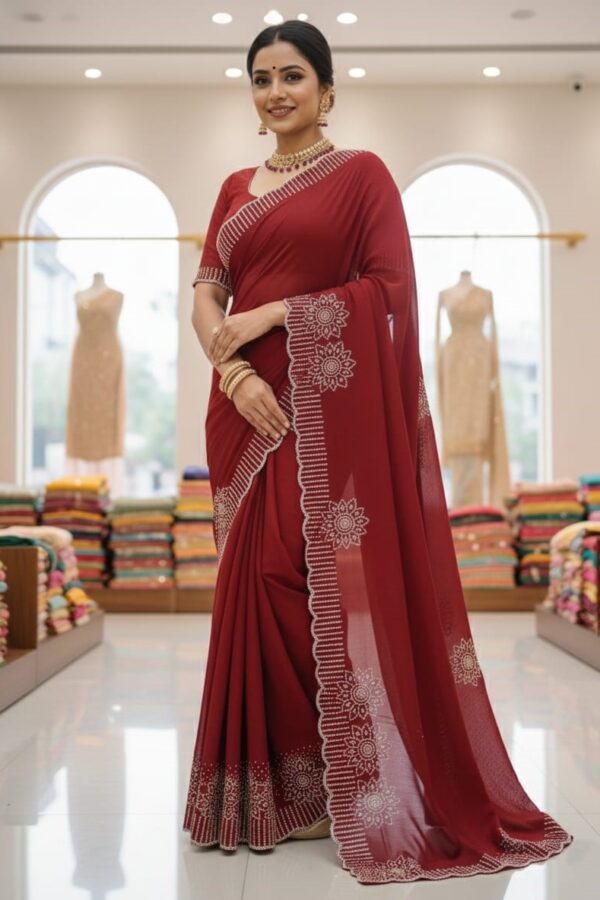 Designer Border Saree With Motifs