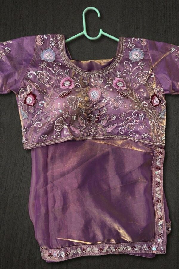 Floral Embroidered Blouse Saree Set