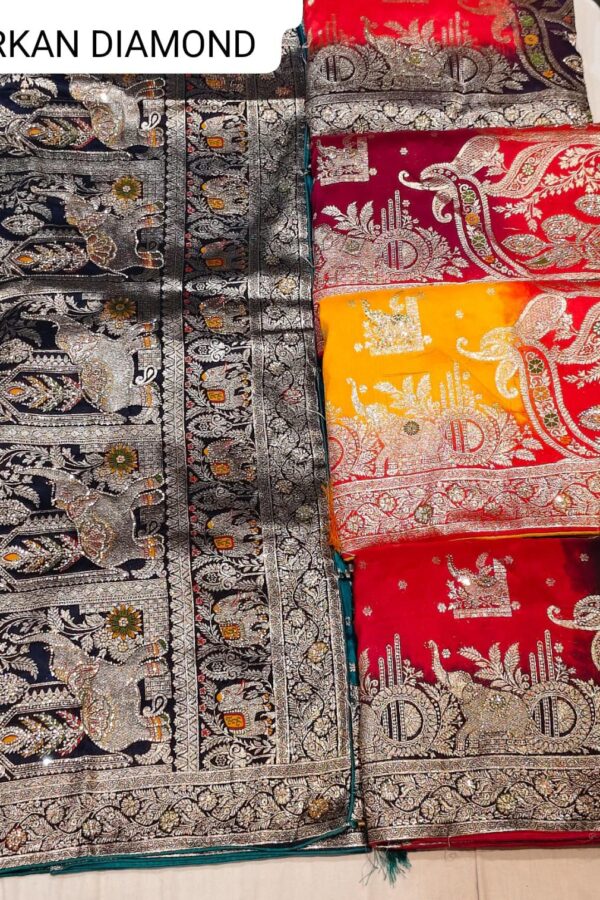 Jarkan Diamond Heavy Work Saree