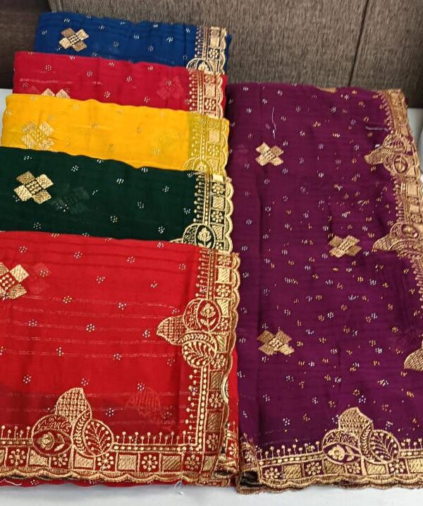 Festive Butti Saree With Broad Border