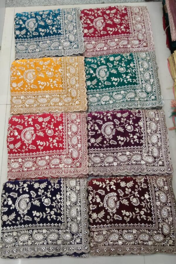 Heavy Jaal Work Saree With Border