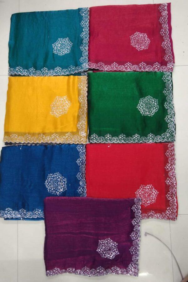 Mandala Motif Saree With Lace Border
