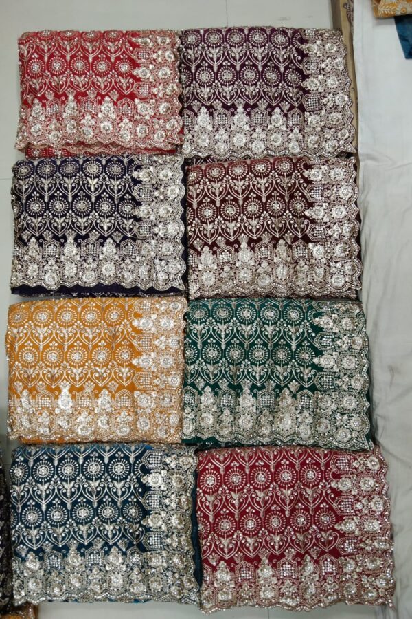 Heavy Sequin Saree With Scallop Border