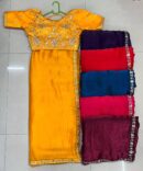 Floral Work Blouse Saree With Border